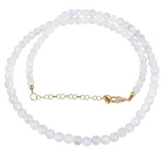 Moonstone Necklace, Brass with 22k gold plated, Handmade brass jewelry